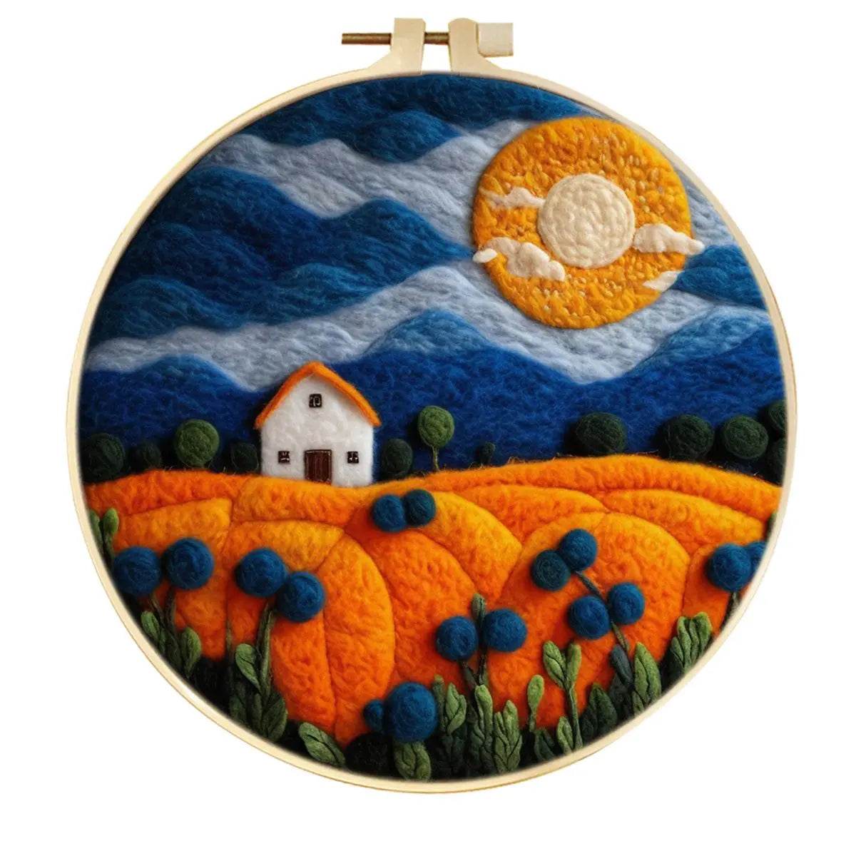 20x20cm Wool Felting Painting Landscape DIY Embroidery Kit Needle Felt Handmade Picture Kit Wool Paintings - ToylandEU