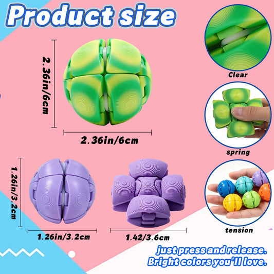 Spring Green Large 3D Printed Stress Relief Ball With 9 Mini Fidget Spheres | Sensory Toys