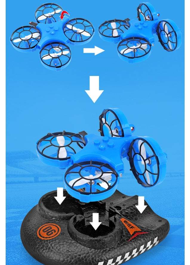 3In1 RC Hovercraft | Air Land Water Modes | One-Touch Start | Soft Foam Kids Toy