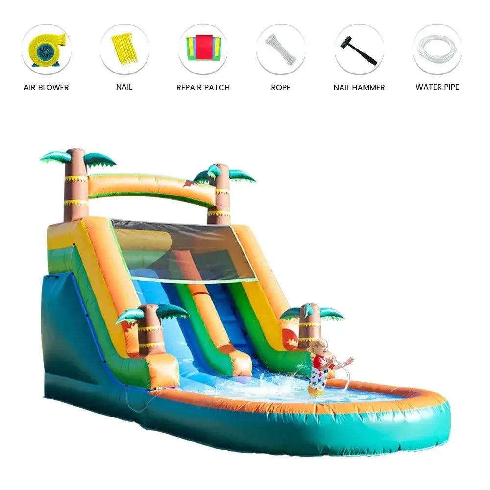  21ft Tropical Inflatable Bounce House With Water Slide Safe -  ToylandEU™