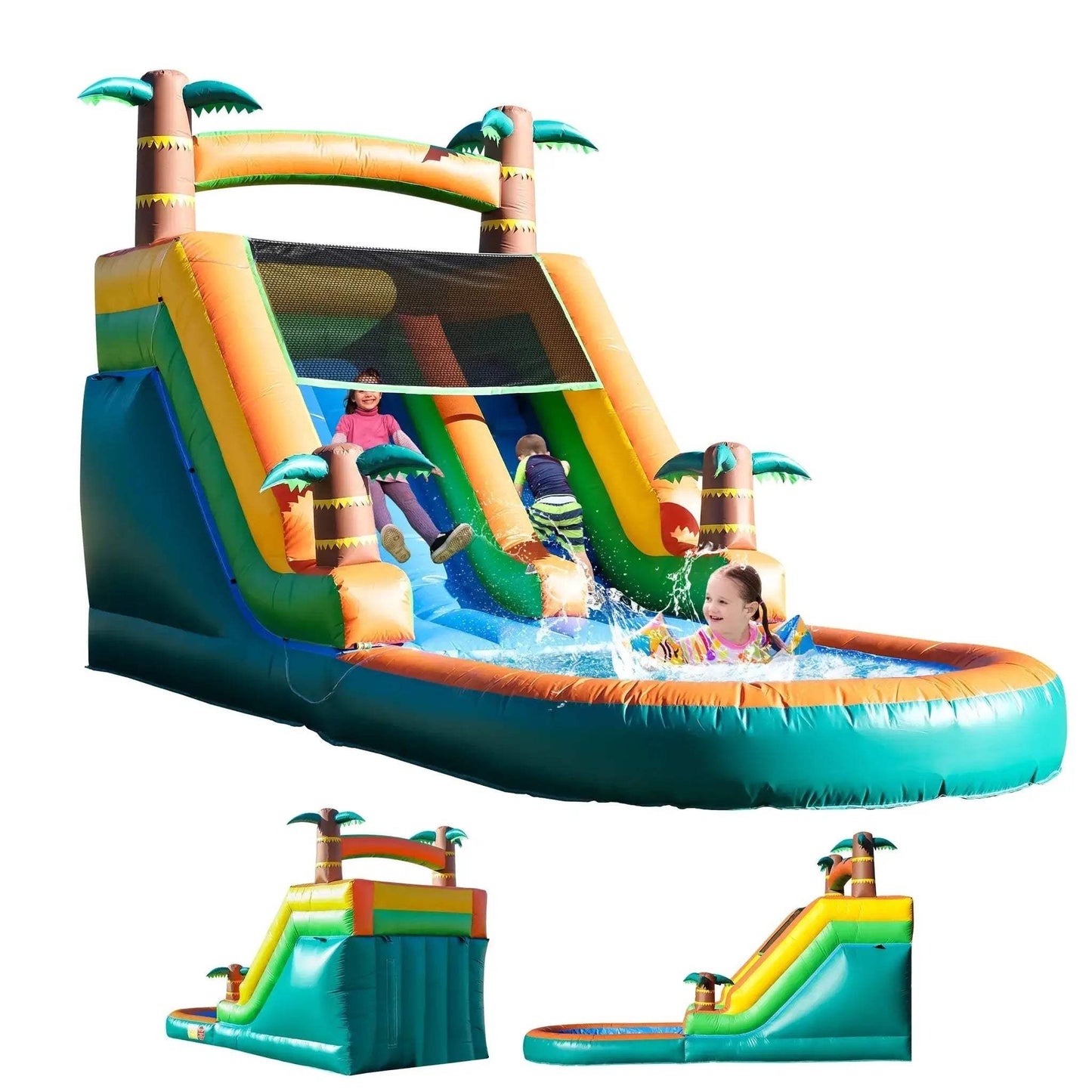 21ft Tropical Inflatable Bounce House With Water Slide - ToylandEU