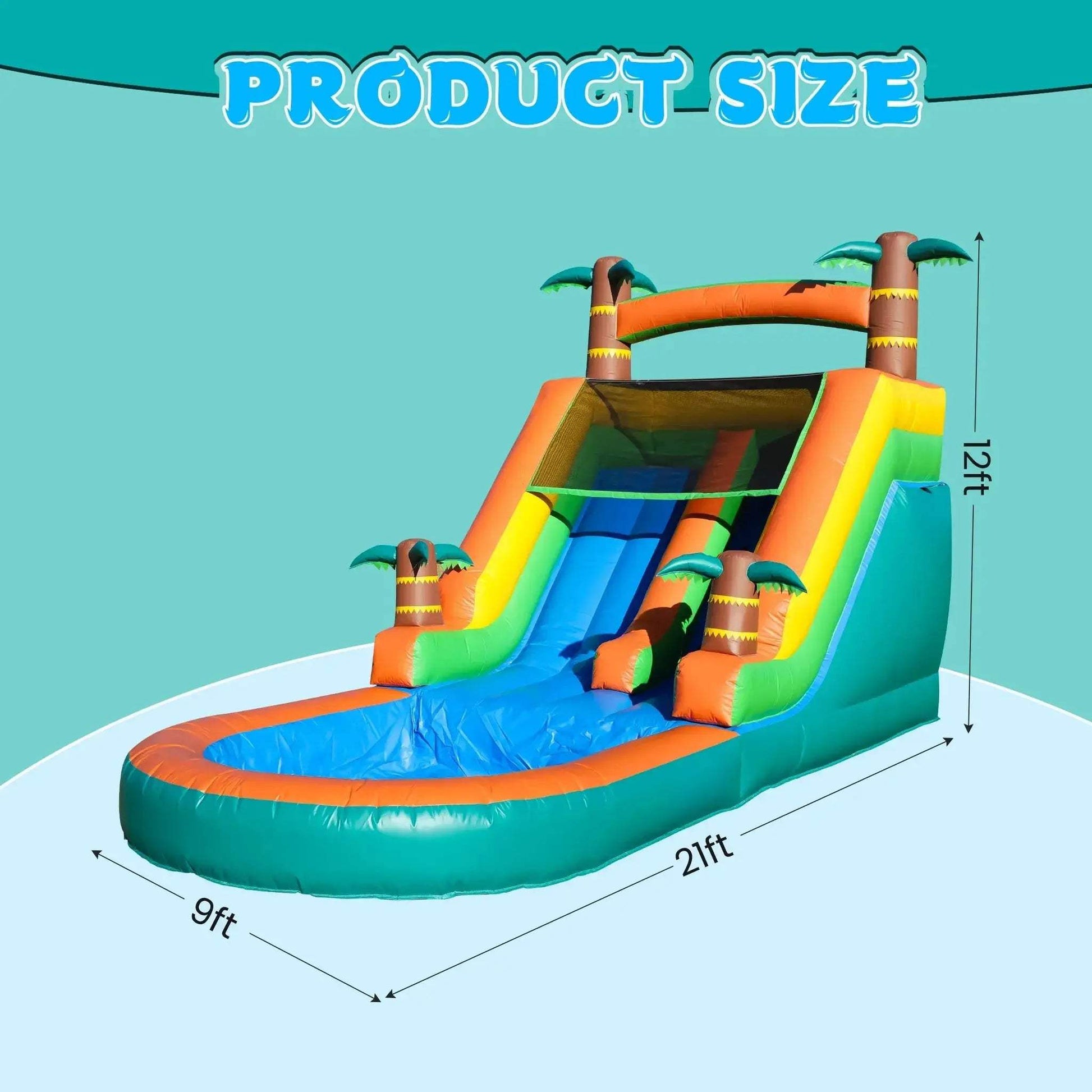 21ft Tropical Inflatable Bounce House With Water Slide - ToylandEU