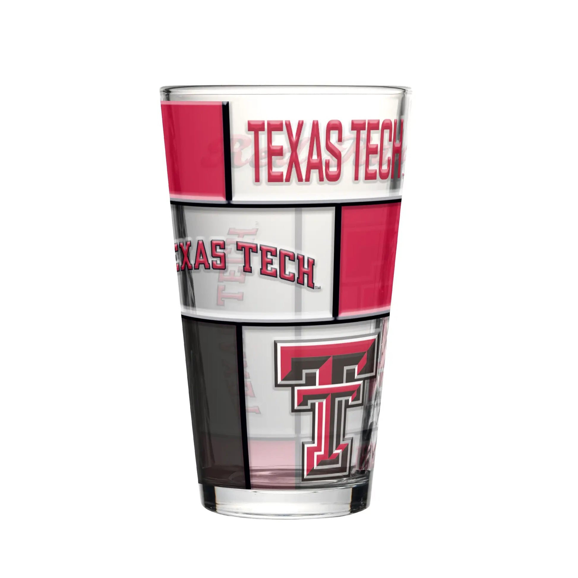 Texas Tech Red Raiders Pint Glass 16oz Quilted Stained Boxed