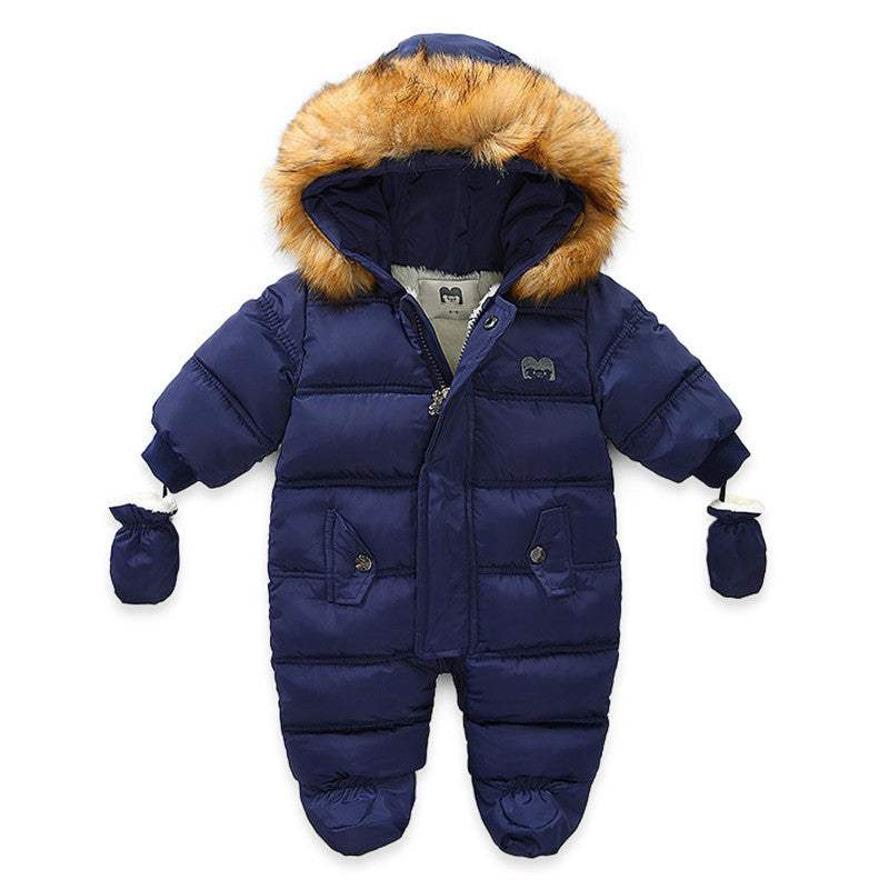 Baby Thick Cotton Jumpsuit Jacket With Gloves | Long Sleeve