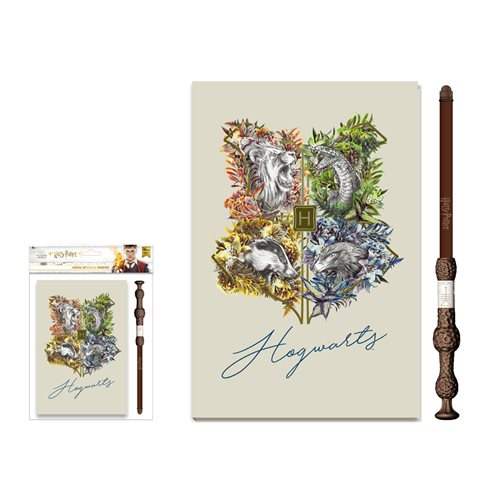 Harry Potter Journal | Dumbledore Theme | Wand Pen Included | Student Notebook