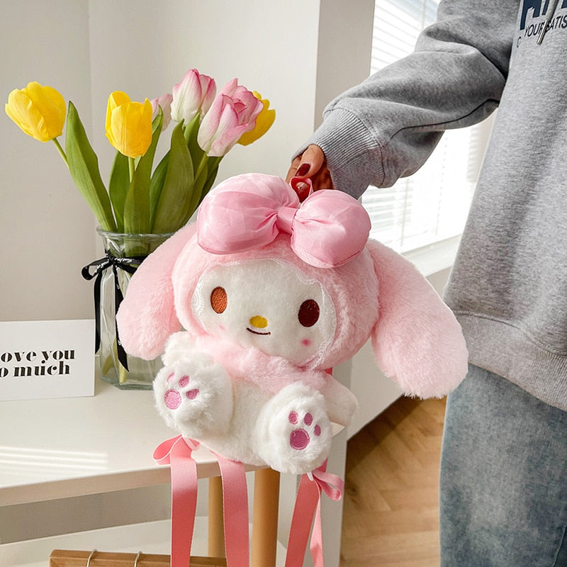 Kawaii Sanrio Melody Plush Backpack - 22cm Cute Stuffed Animals Dolls - ToylandEU