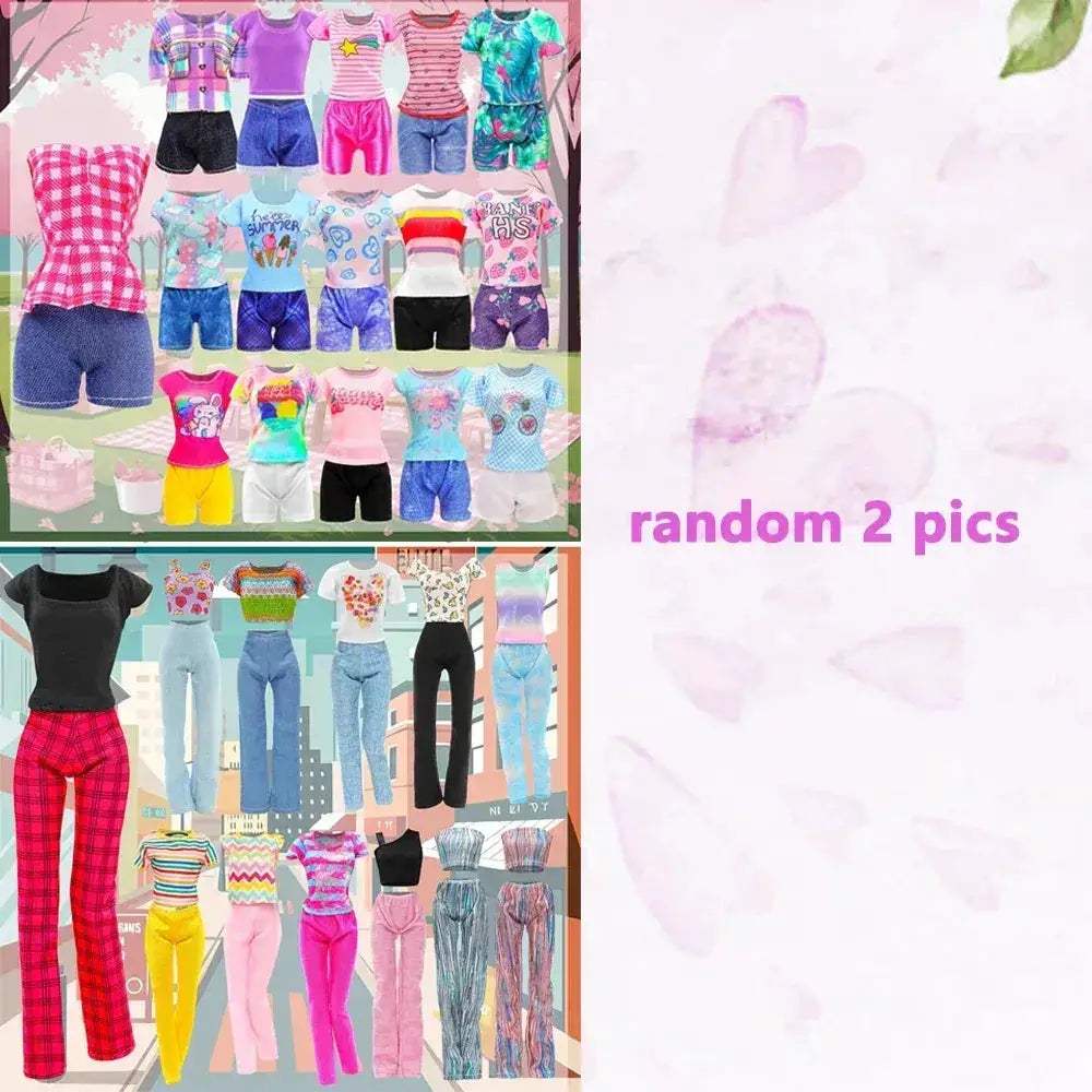 23-Piece Doll Clothes Set With Floral Sequined Mermaid Dress - ToylandEU