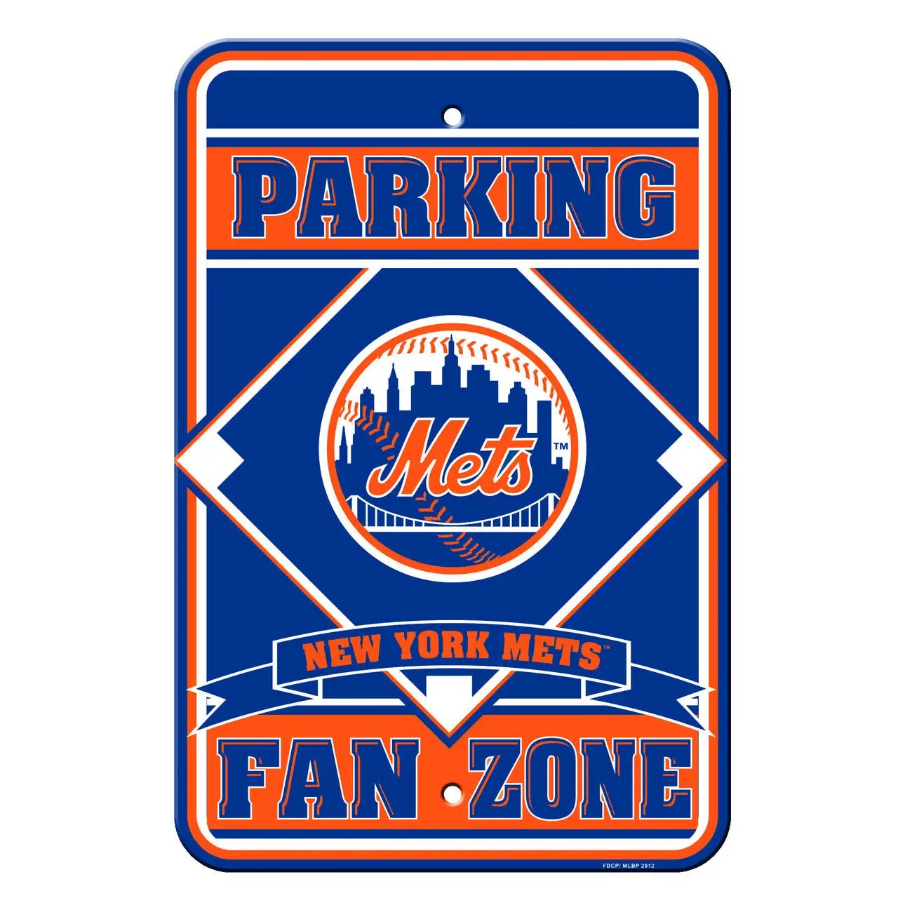 New York Mets Sign 12x18 Plastic Fan Zone Parking Style CO