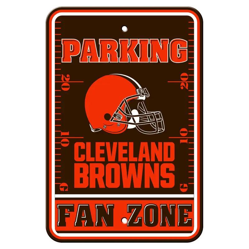 Cleveland Browns Sign 12x18 Plastic Fan Zone Parking Style CO