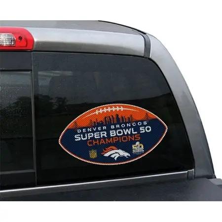 Denver Broncos Super Bowl 50 Champion Window Film 12 Inch Die Cut