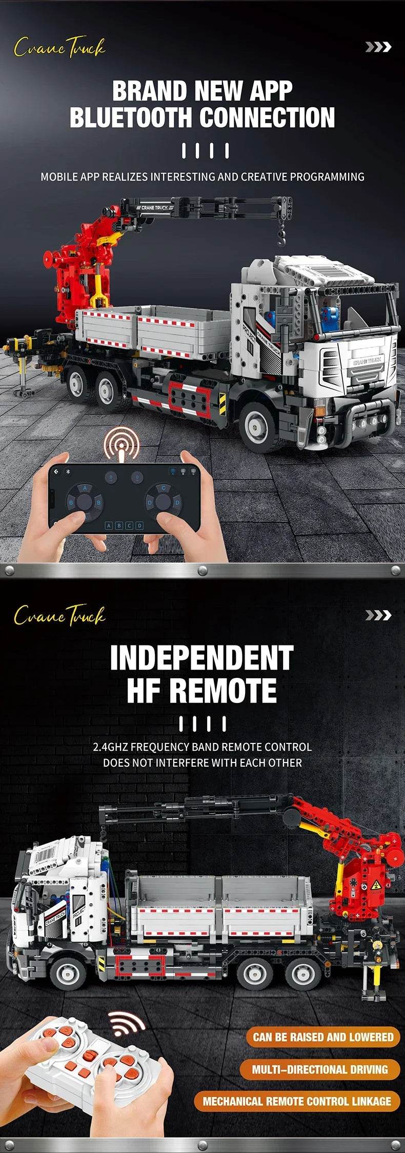 2328PCS Multifunctional Crane Truck Building Blocks RC Car - ToylandEU