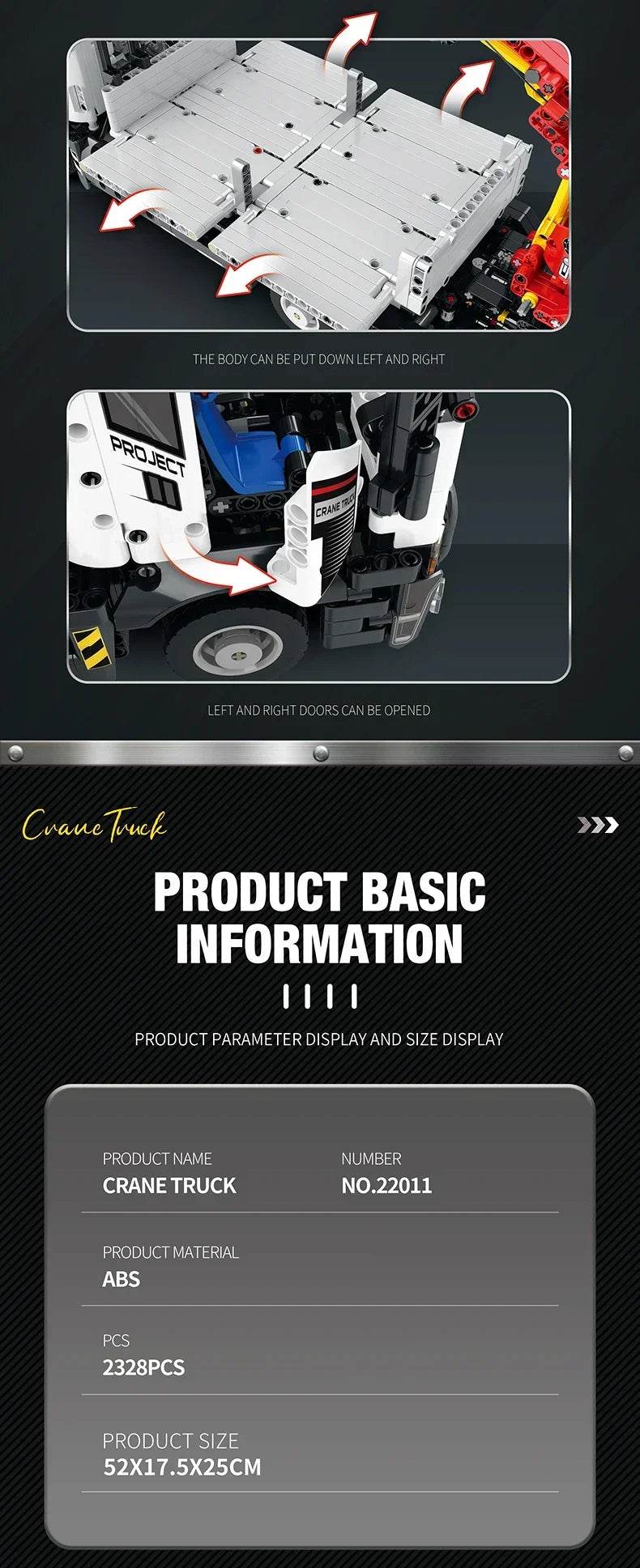 2328PCS Multifunctional Crane Truck Building Blocks RC Car - ToylandEU