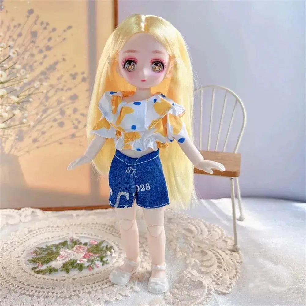  23cm BJD Doll with 3D Eyes and Clothing for Girls -  ToylandEU™
