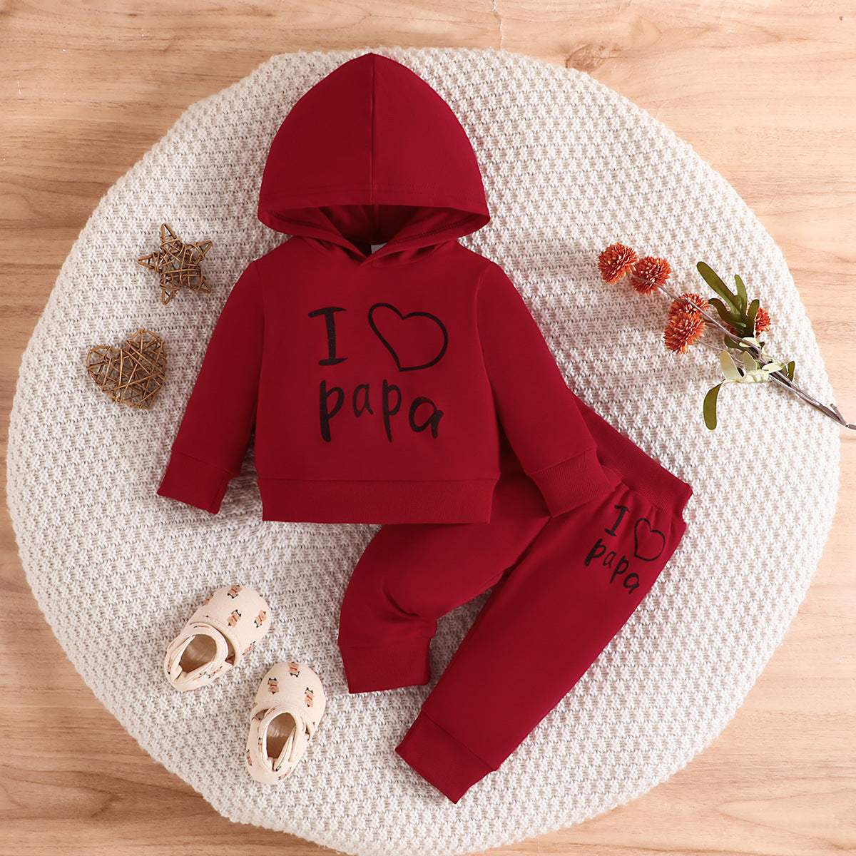 Kids' Hooded Printed Sweater And Trousers Set | Cartoon And Letter Prints | Seven Colors