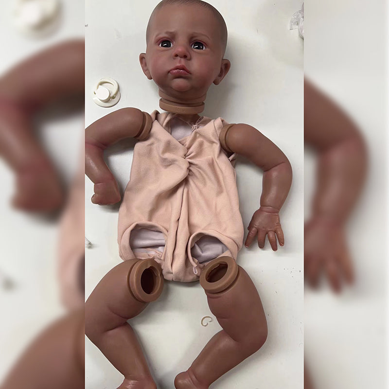 24 Inch Baby Cameron DIY Reborn Doll Kit Brown and Black