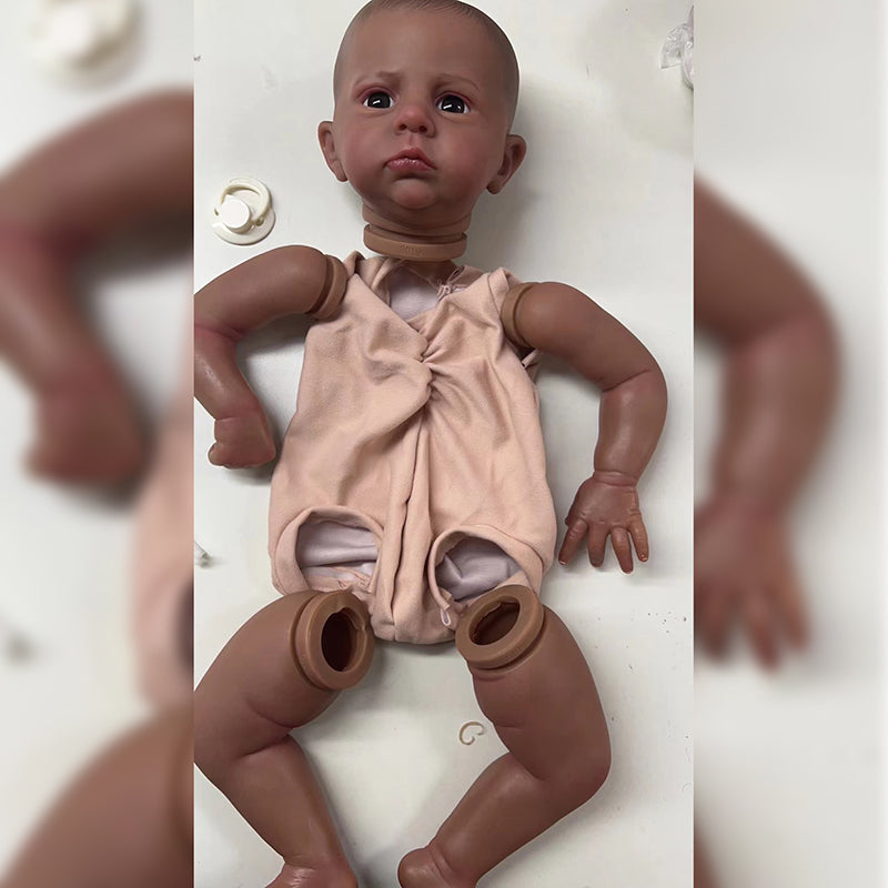 24 Inch Baby Cameron DIY Reborn Doll Kit Brown and Black - ToylandEU