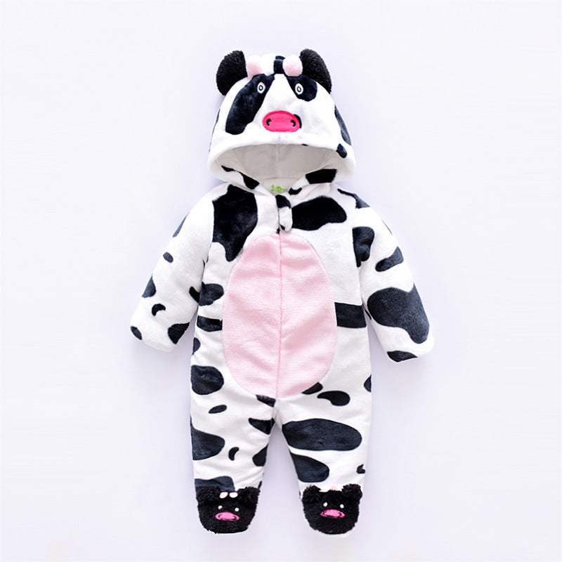 Baby Winter Velvet Hooded Jumpsuit | Baby & Children's Outerwear