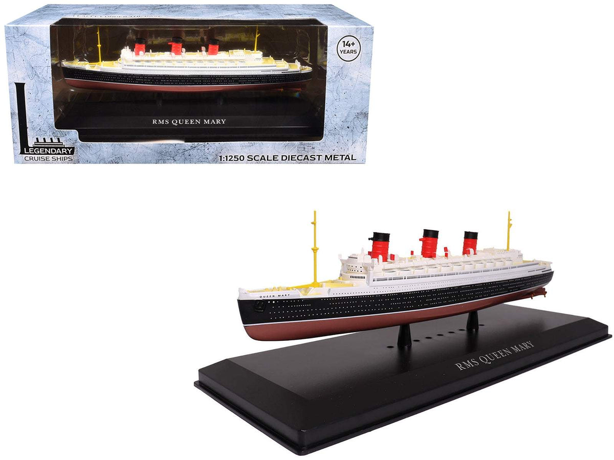 RMS Queen Mary Passenger Ship | 1/1250 Diecast Ship Model | Legendary Cruise Ships | Collector Quality