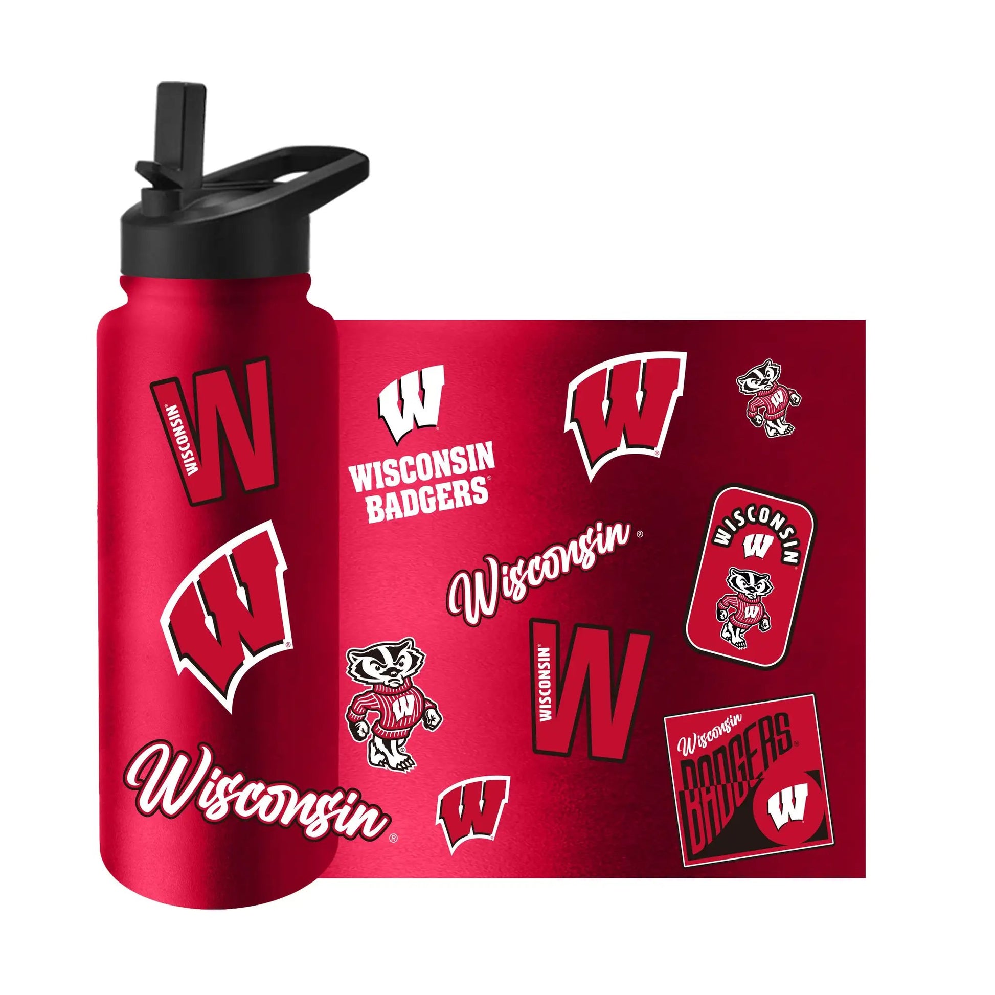 Wisconsin Badgers Quencher Bottle 34oz Stainless Steel Dreamweave