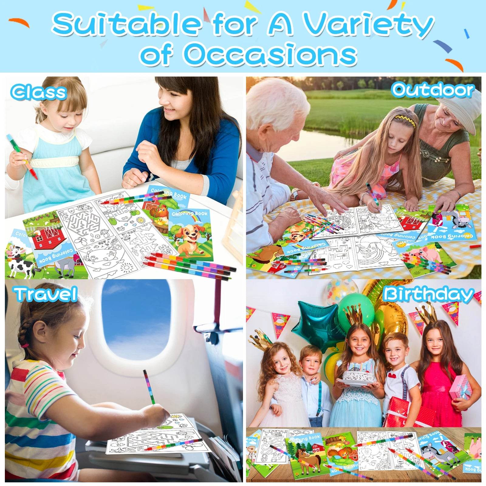 24Pcs Farm Coloring Books for Kids with 24 Crayons - ToylandEU