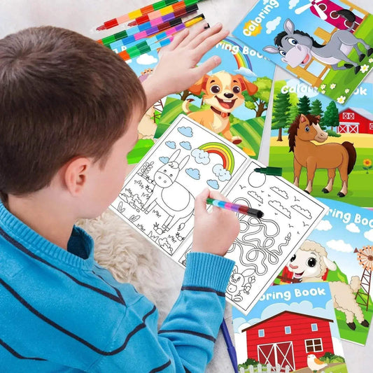  24Pcs Farm Coloring Books for Kids with Crayons Party Favors -  ToylandEU™