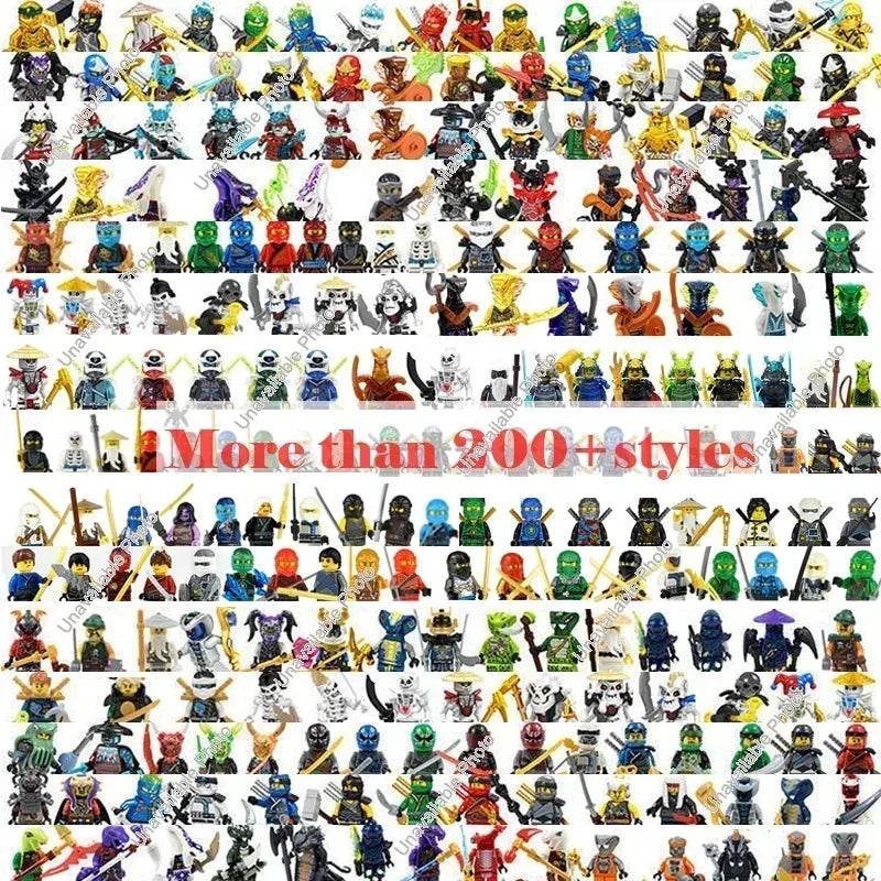 24Pcs Mini Ninja Motorcycle Action Figures Building Blocks Skeleton Soldiers Snakes Warrior Samurai Anime Movie Bricks Kids Toys - ToylandEU