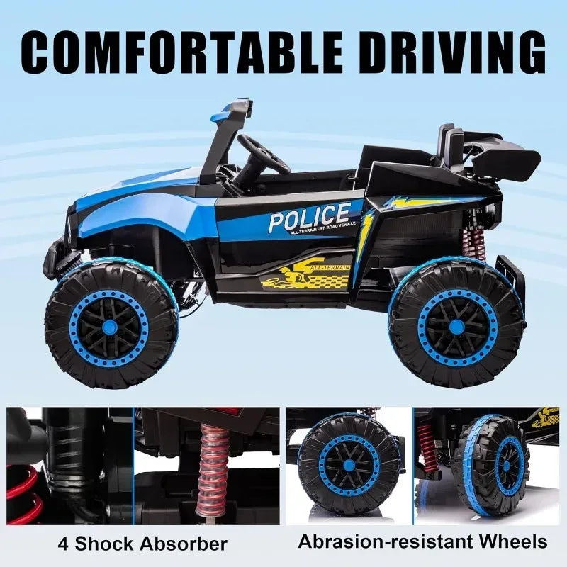 24V Police Ride On Car With Remote Control Smooth Ride - ToylandEU
