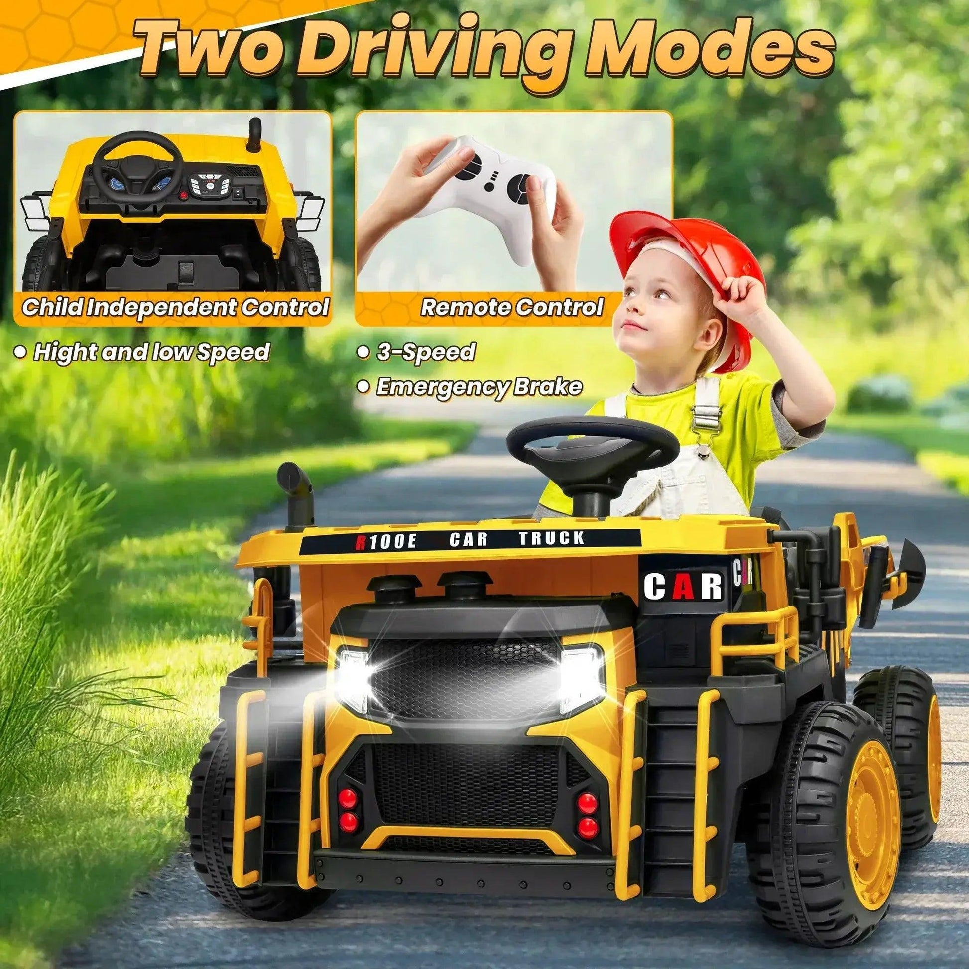  24V Remote Control Ride On Dump Truck Dual Seats -  ToylandEU™