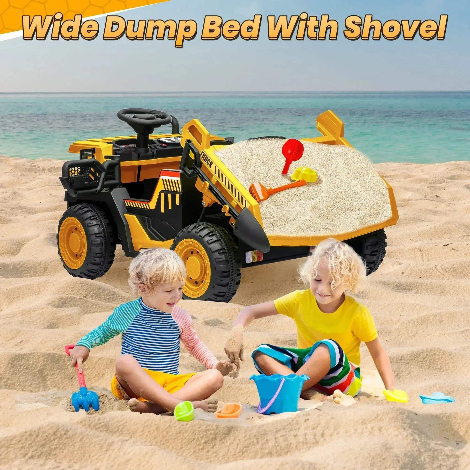  24V Remote Control Ride On Dump Truck Dual Seats -  ToylandEU™