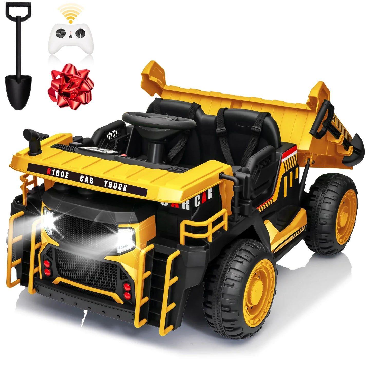 24V Remote Control Ride On Dump Truck With Dual Seats - ToylandEU