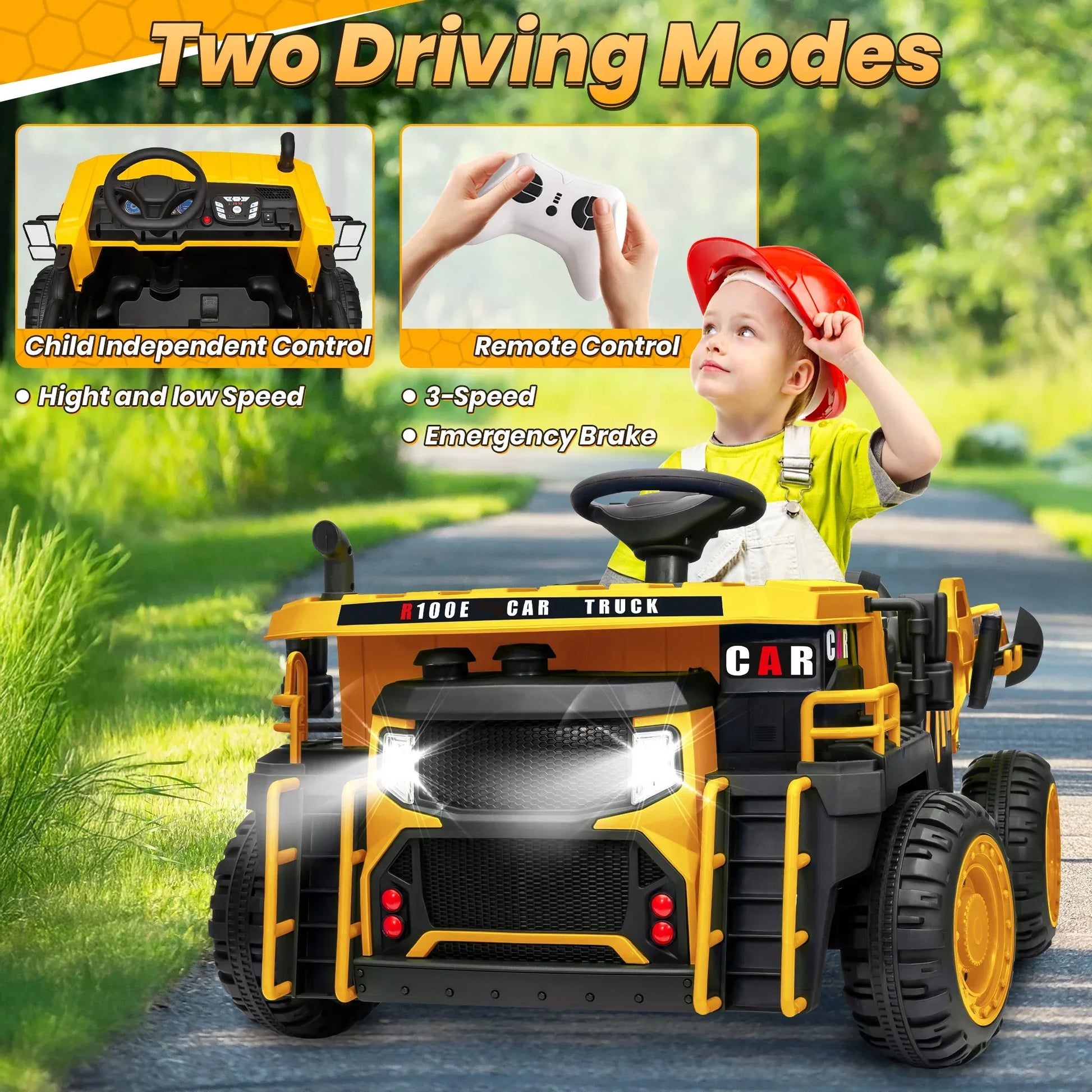 24V Remote Control Ride On Dump Truck With Dual Seats - ToylandEU
