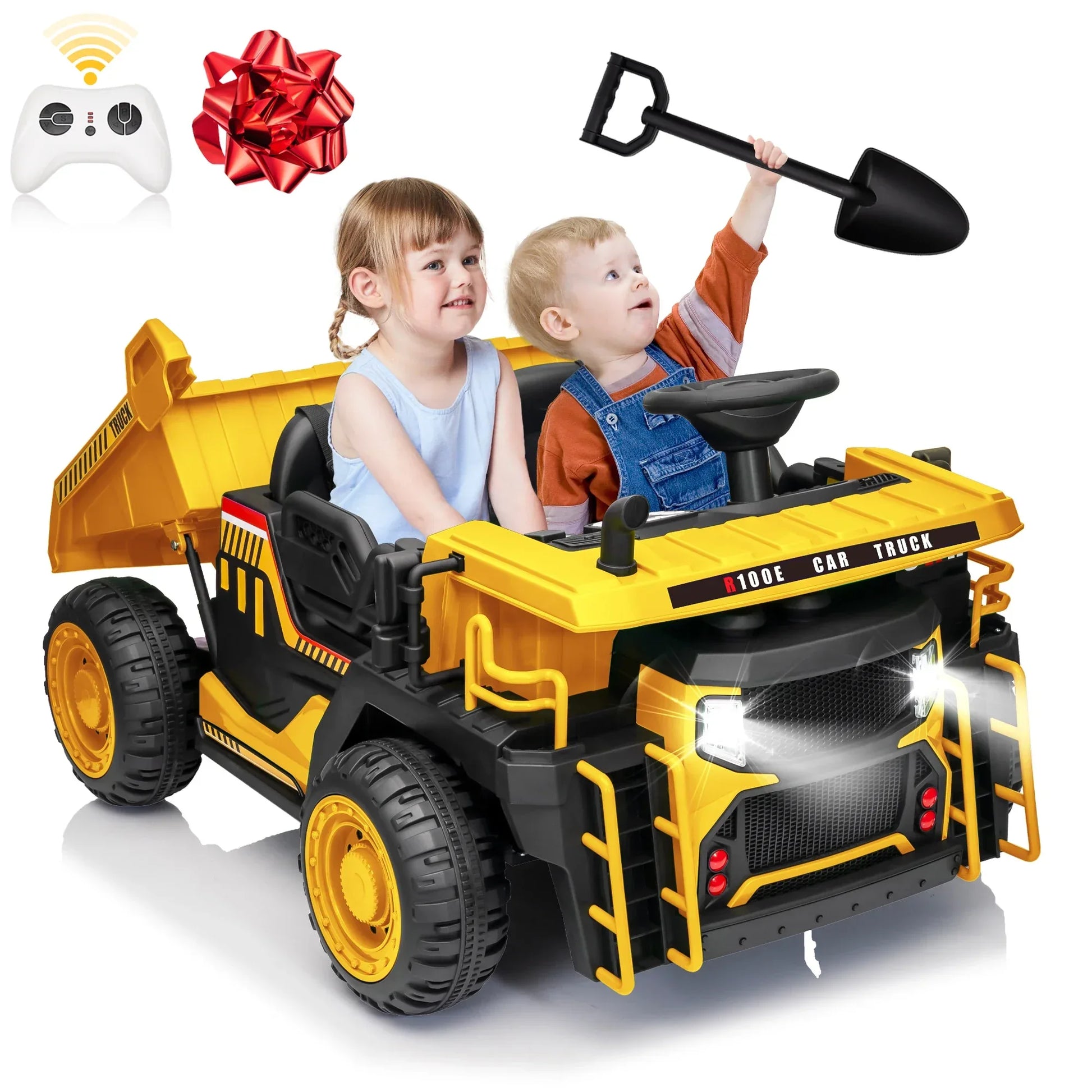 24V Remote Control Ride On Dump Truck With Dual Seats - ToylandEU