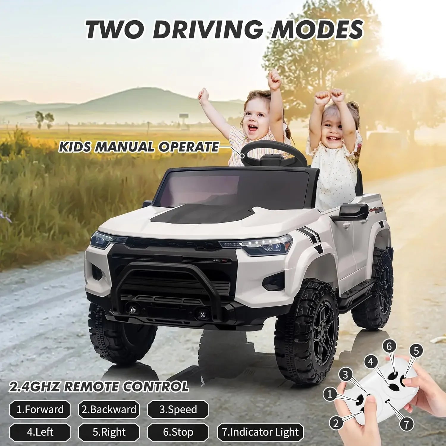 24V Two Seater Kids Ride On Truck With Remote Control - ToylandEU