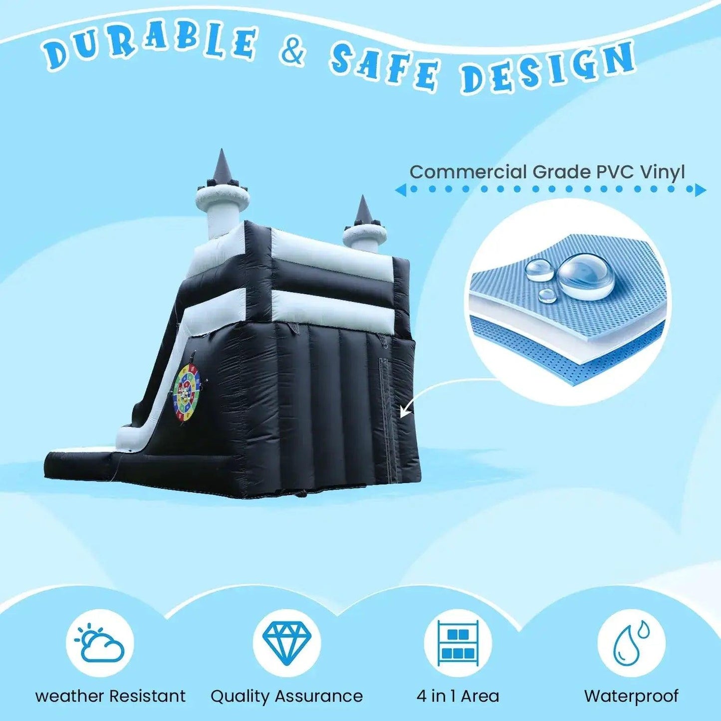  24ft Commercial PVC Inflatable Water Slide Durable -  ToylandEU™