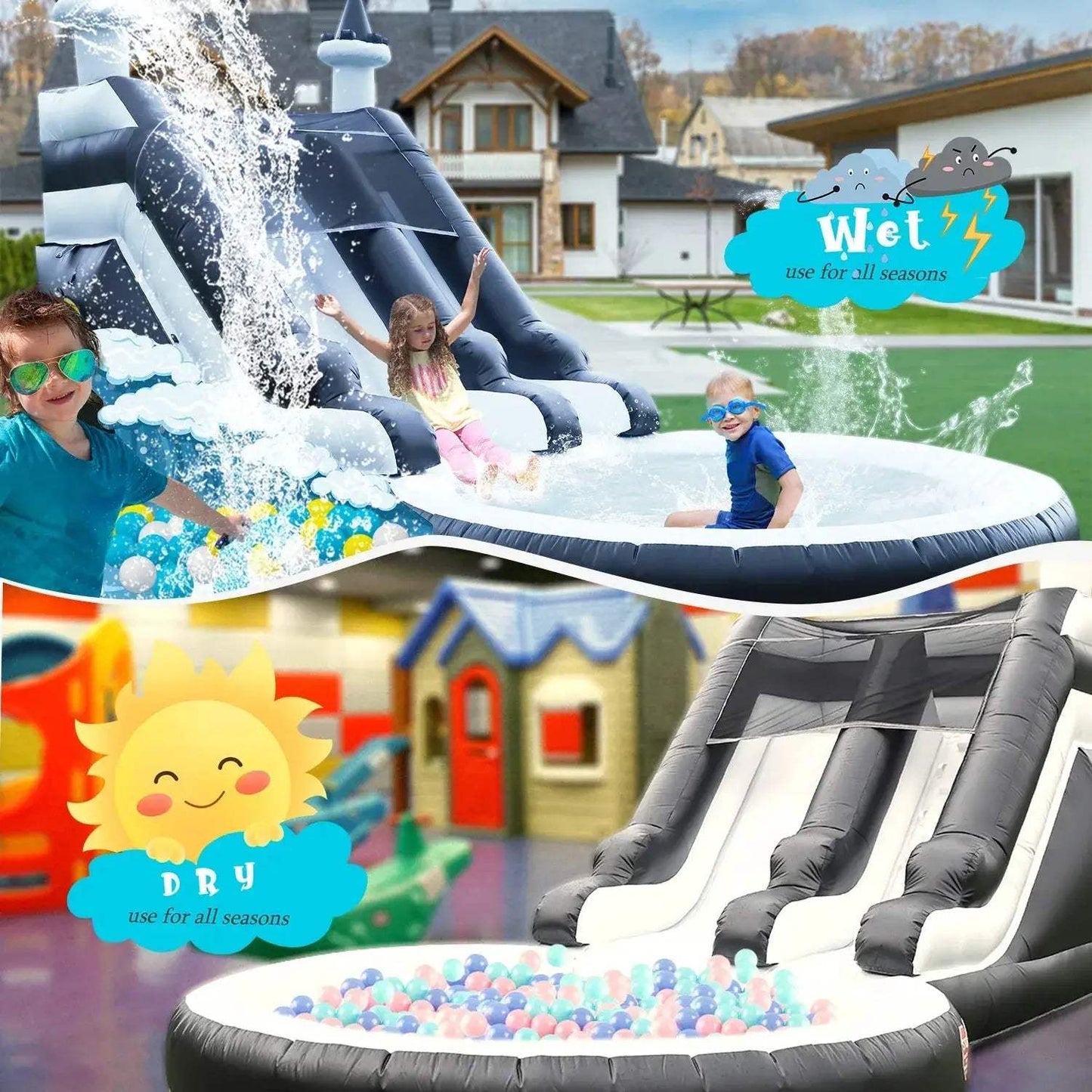 24ft Commercial PVC Inflatable Water Slide For Big Kids Parties - ToylandEU