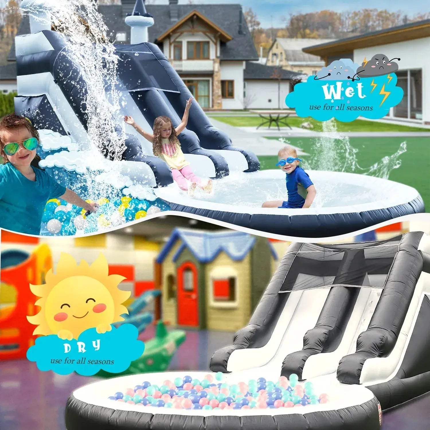 24ft Commercial PVC Inflatable Water Slide For Big Kids Parties - ToylandEU