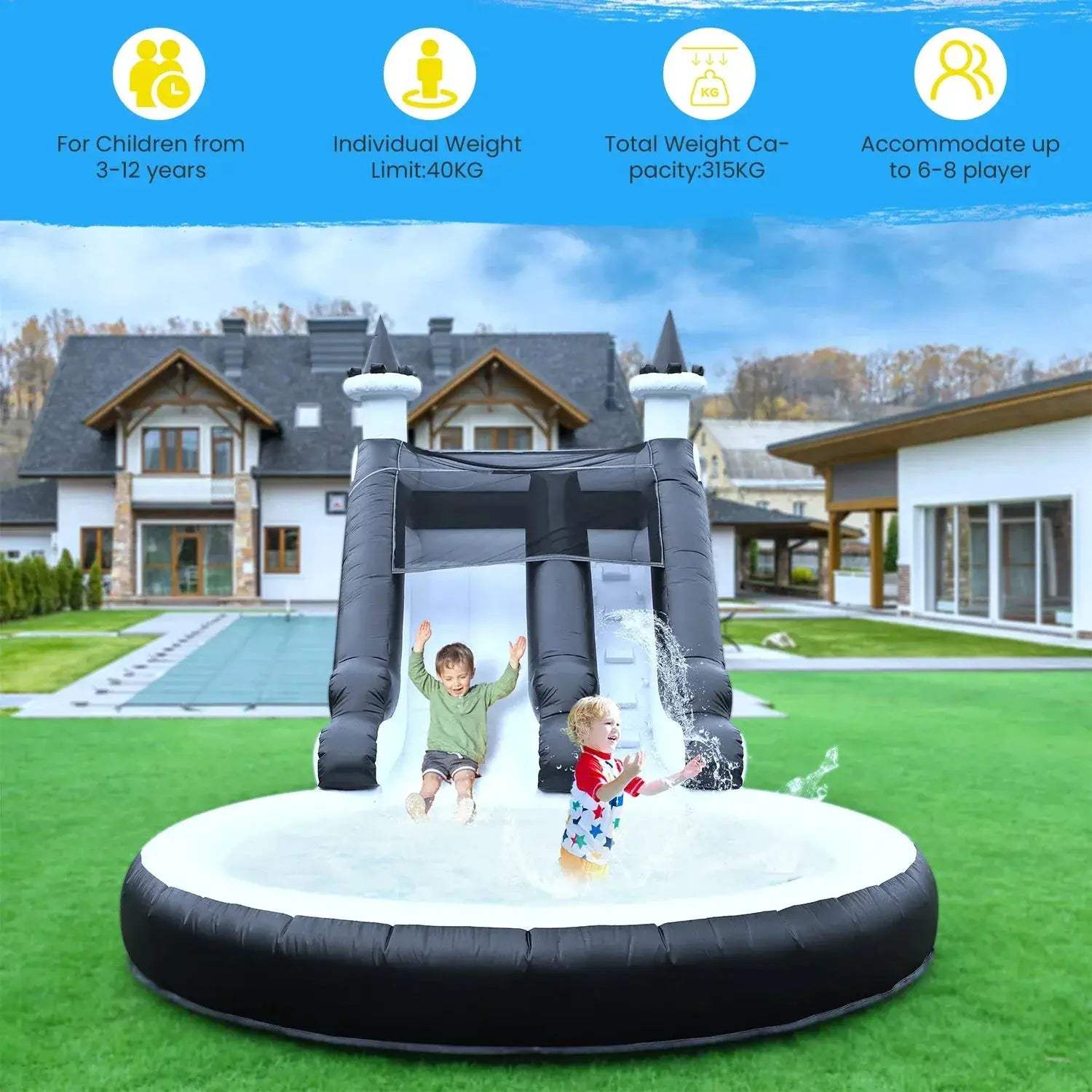 24ft Commercial PVC Inflatable Water Slide For Big Kids Parties - ToylandEU