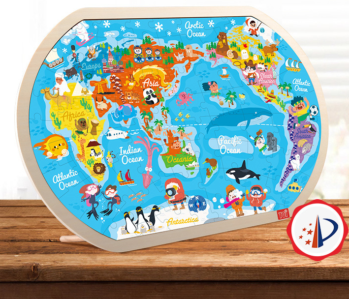 Wooden World Map Puzzle Educational Toy for Kids Toyland EU Toyland EU