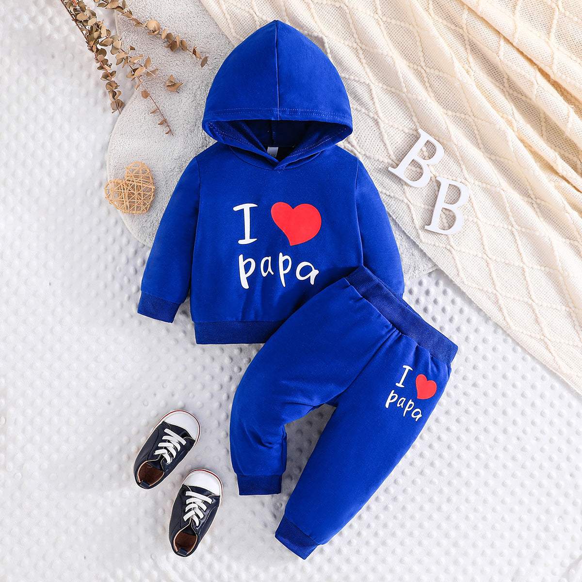 Kids' Hooded Printed Sweater And Trousers Set | Cartoon And Letter Prints | Seven Colors