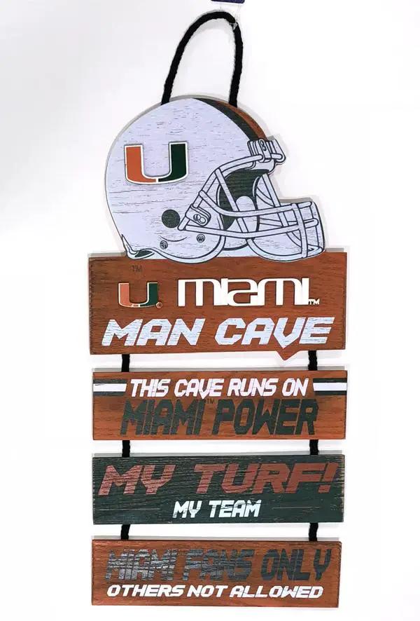 Miami Hurricanes Sign Wood Man Cave Design