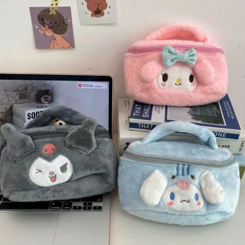 25cm Kulomi Plush Backpack with Sanrio Plush Toys - Cute Melody Cosmetic Bag - ToylandEU