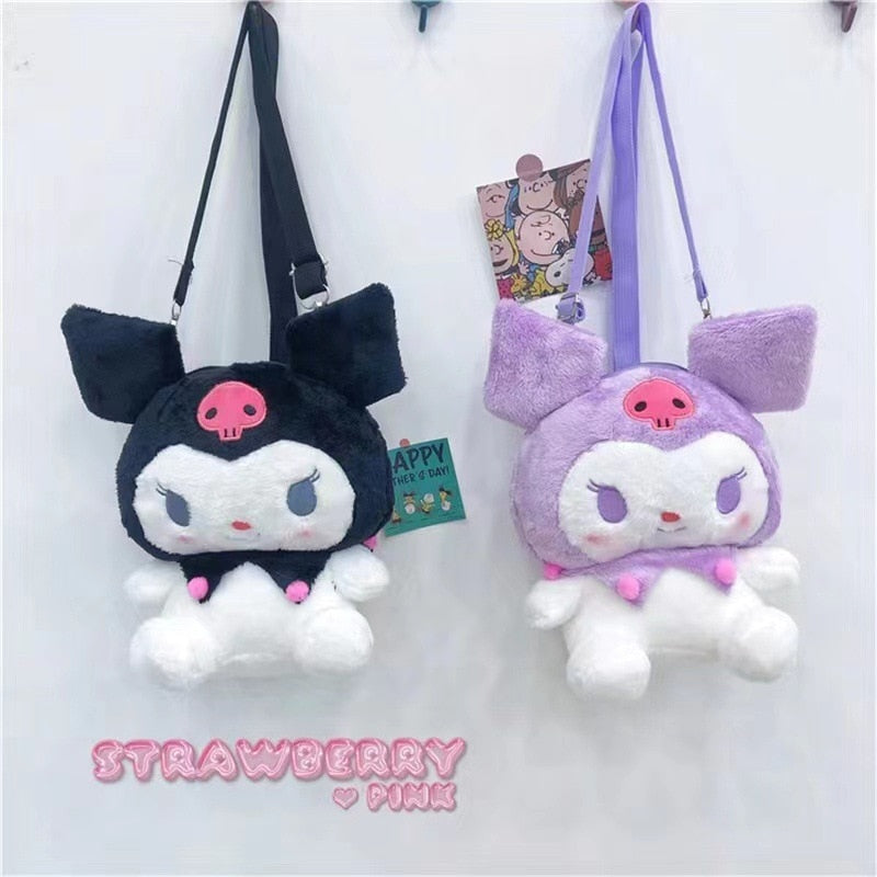 25cm Kulomi Plush Backpack with Sanrio Plush Toys - Cute Melody Cosmetic Bag - ToylandEU