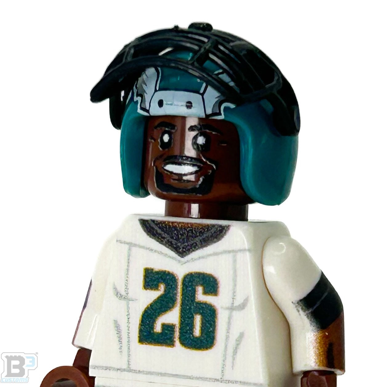 #26 RB Barkley Eagles Football Player Minifig made using LEGO parts - B3 Customs - ToylandEU
