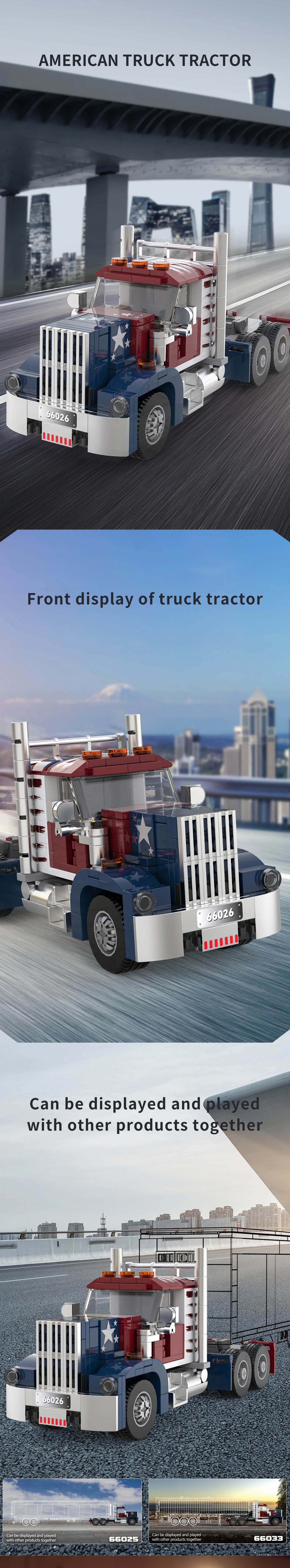 268PCS American Truck Head Building Blocks DIY Toys For Kids - ToylandEU