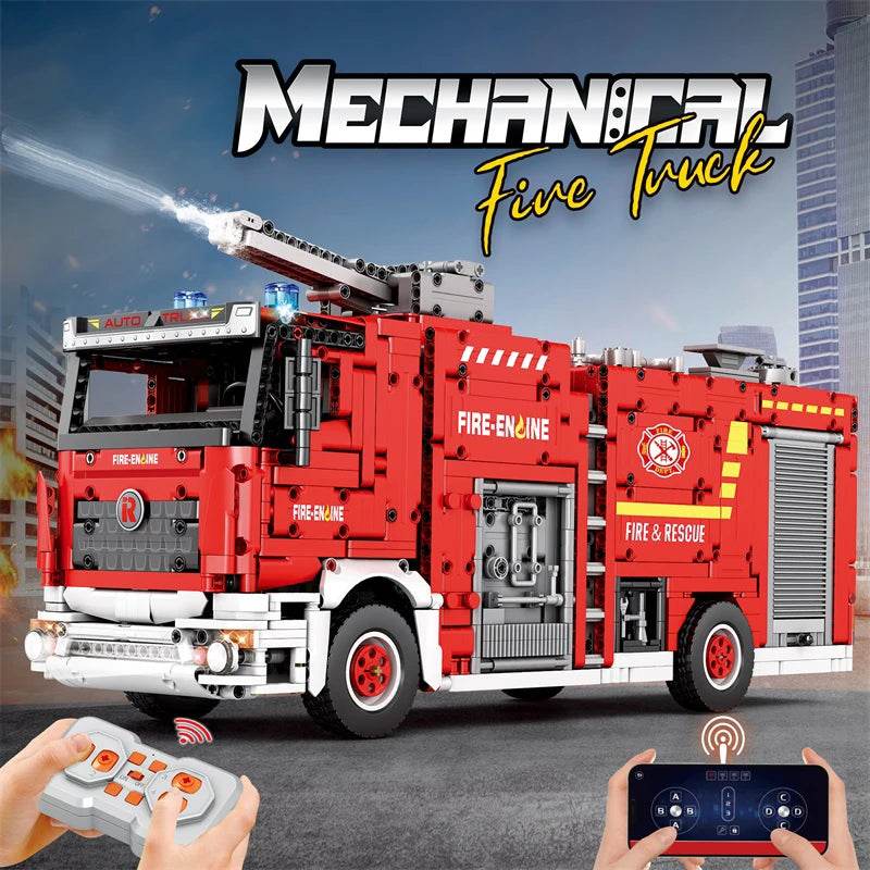 2692PCS City Water Jet Fire Truck Building Blocks MOC Model - ToylandEU