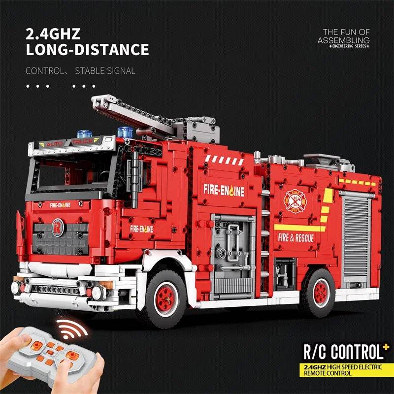 2692PCS City Water Jet Fire Truck Building Blocks MOC Model - ToylandEU