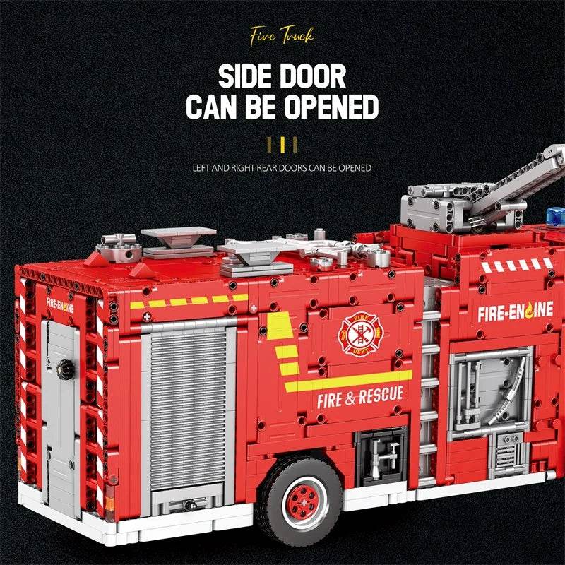 2692PCS City Water Jet Fire Truck Building Blocks MOC Model - ToylandEU