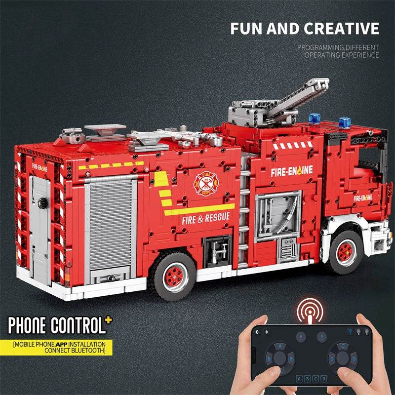 2692PCS City Water Jet Fire Truck Building Blocks MOC Model - ToylandEU