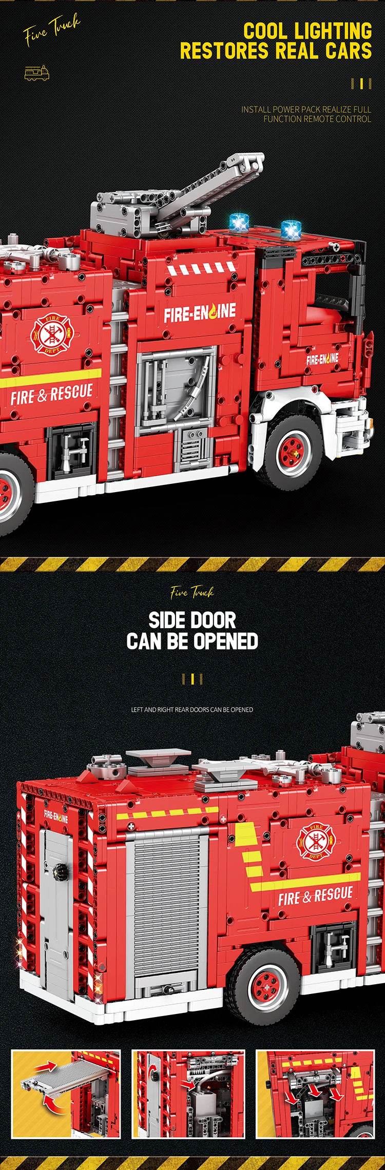 2692PCS City Water Jet Fire Truck Building Blocks MOC Model - ToylandEU