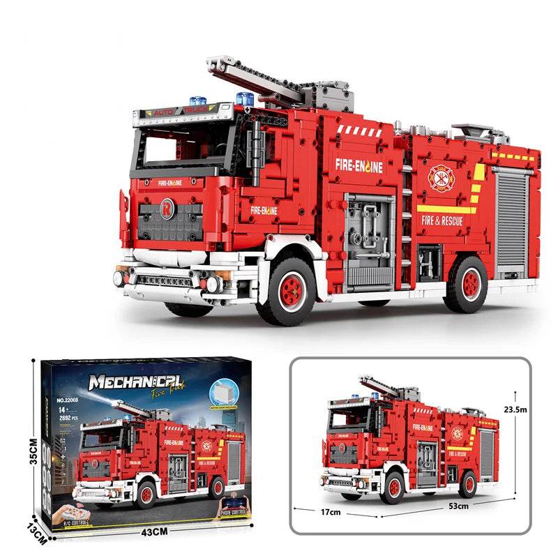 2692PCS City Water Jet Fire Truck Building Blocks MOC Model - ToylandEU